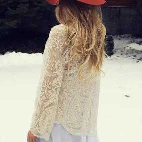 Laced in Snow Cardigan