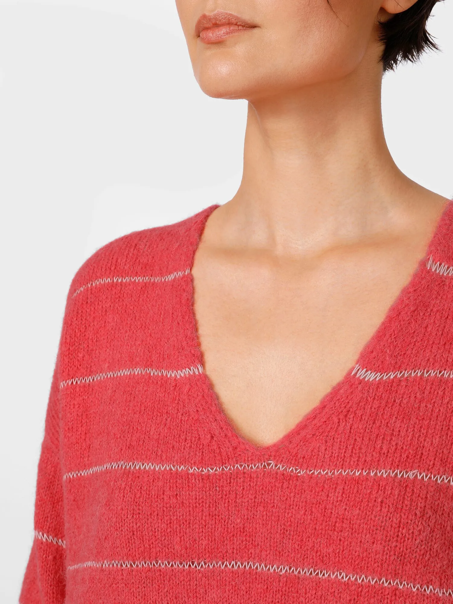 Ladies Knit Sweater, Coral | Manufactum