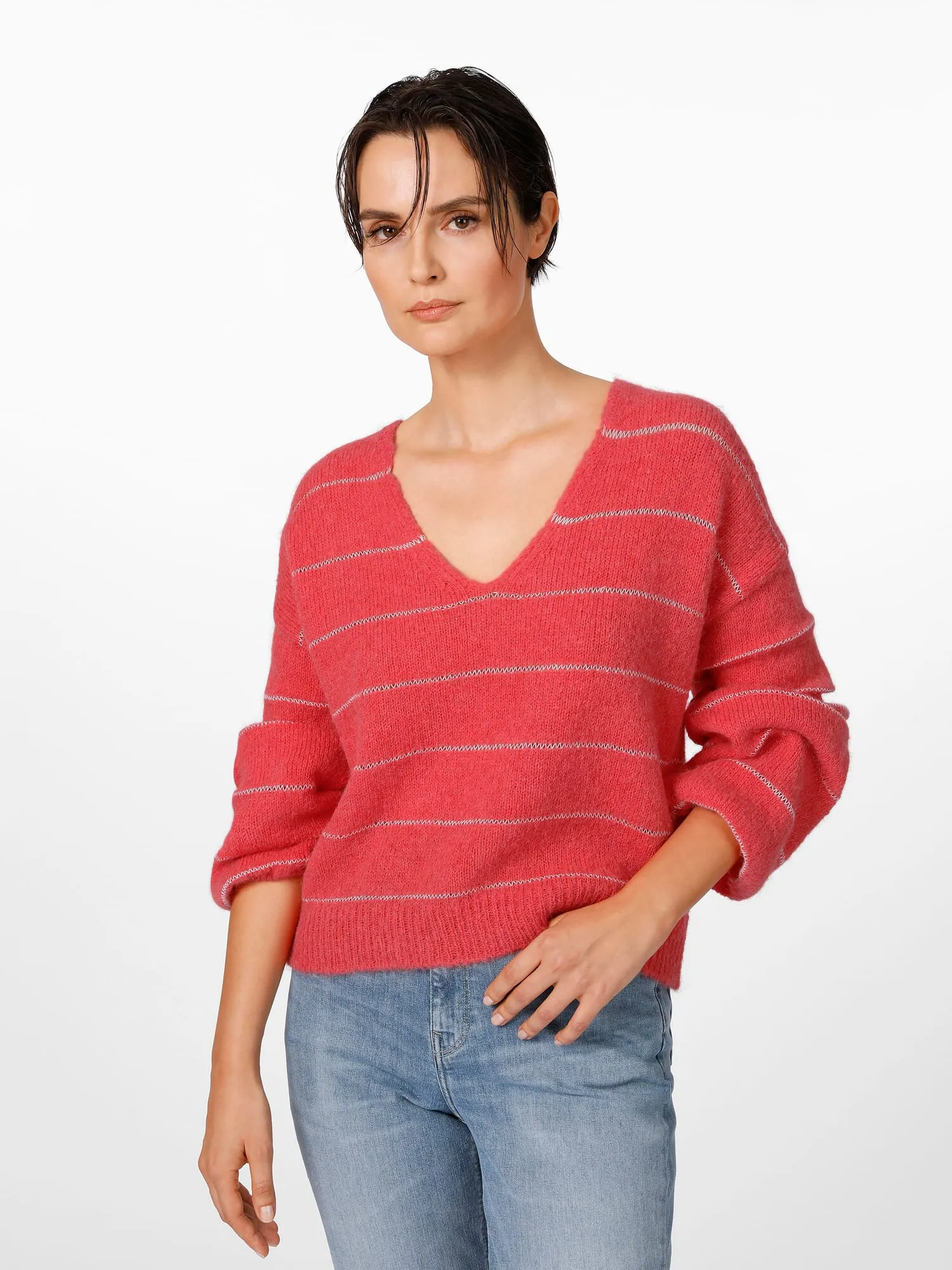 Ladies Knit Sweater, Coral | Manufactum