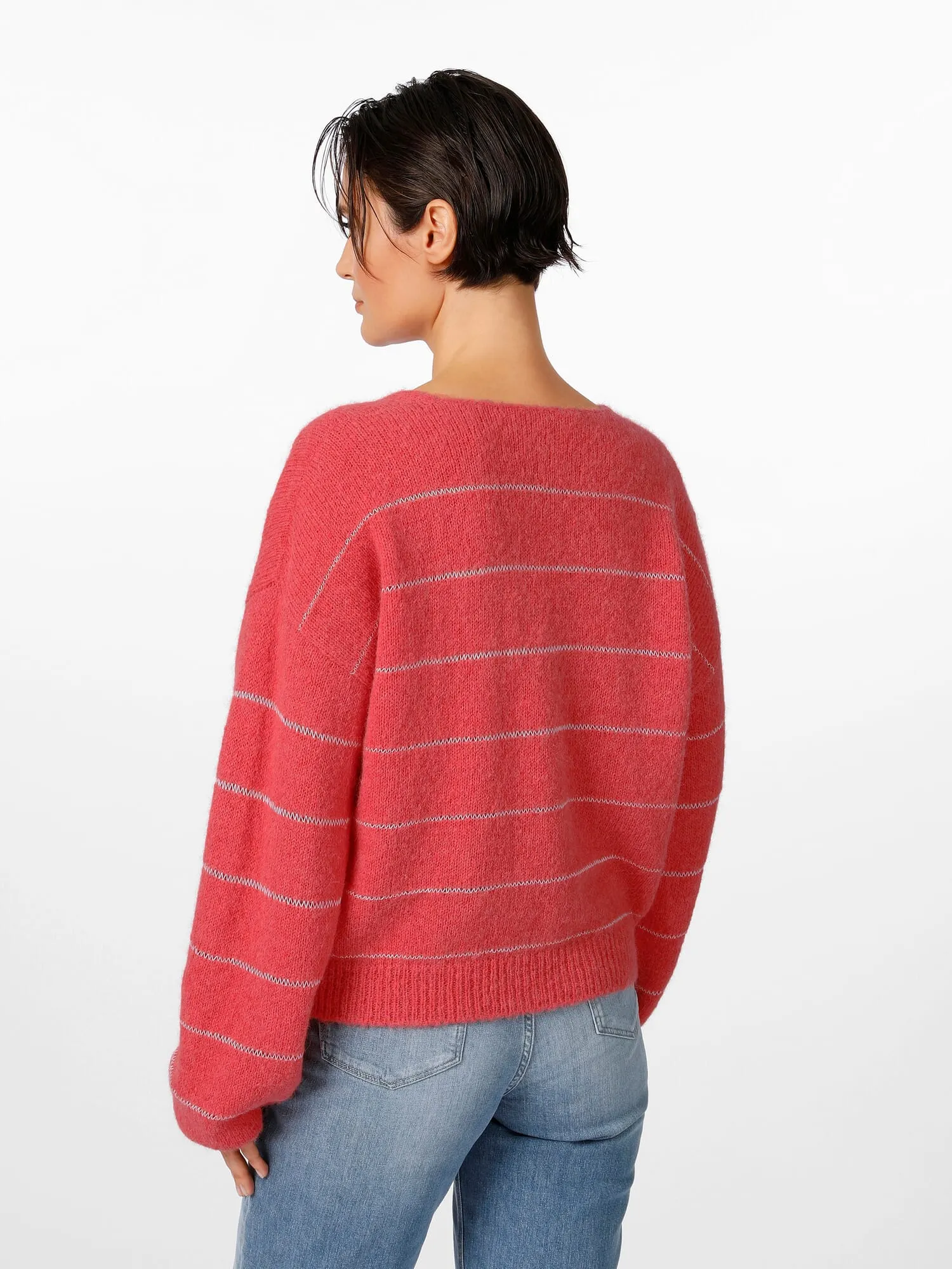 Ladies Knit Sweater, Coral | Manufactum