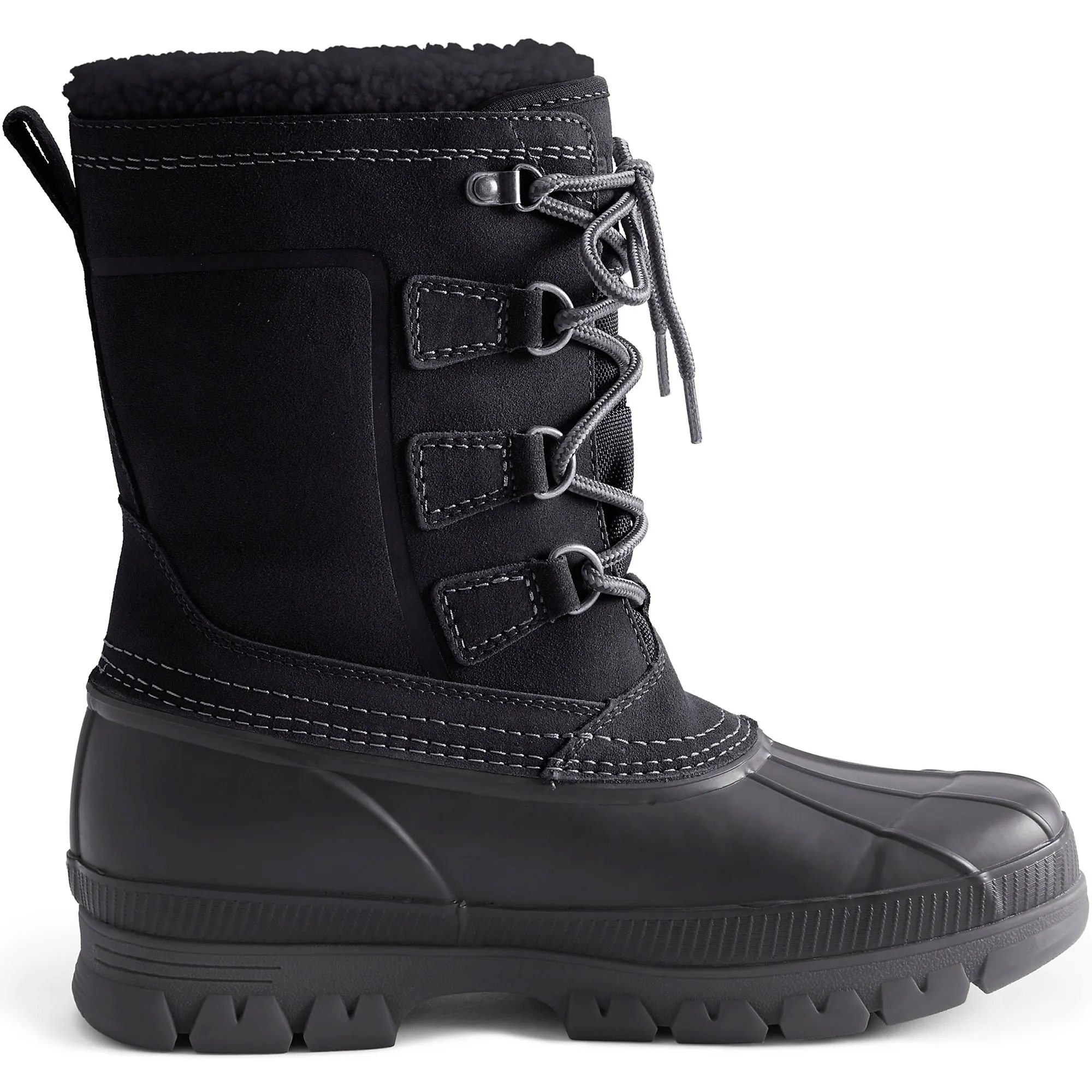 Lands' End Men's Expedition Suede Insulated Winter Snow Boots Black