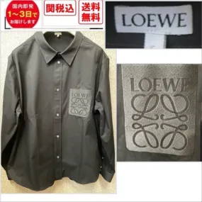 LOEWE  |Street Style Long Sleeves Plain Logo Luxury Shirts