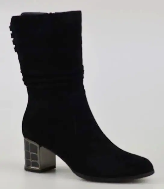 LORETTA VITALE Suede Mid Boot Black