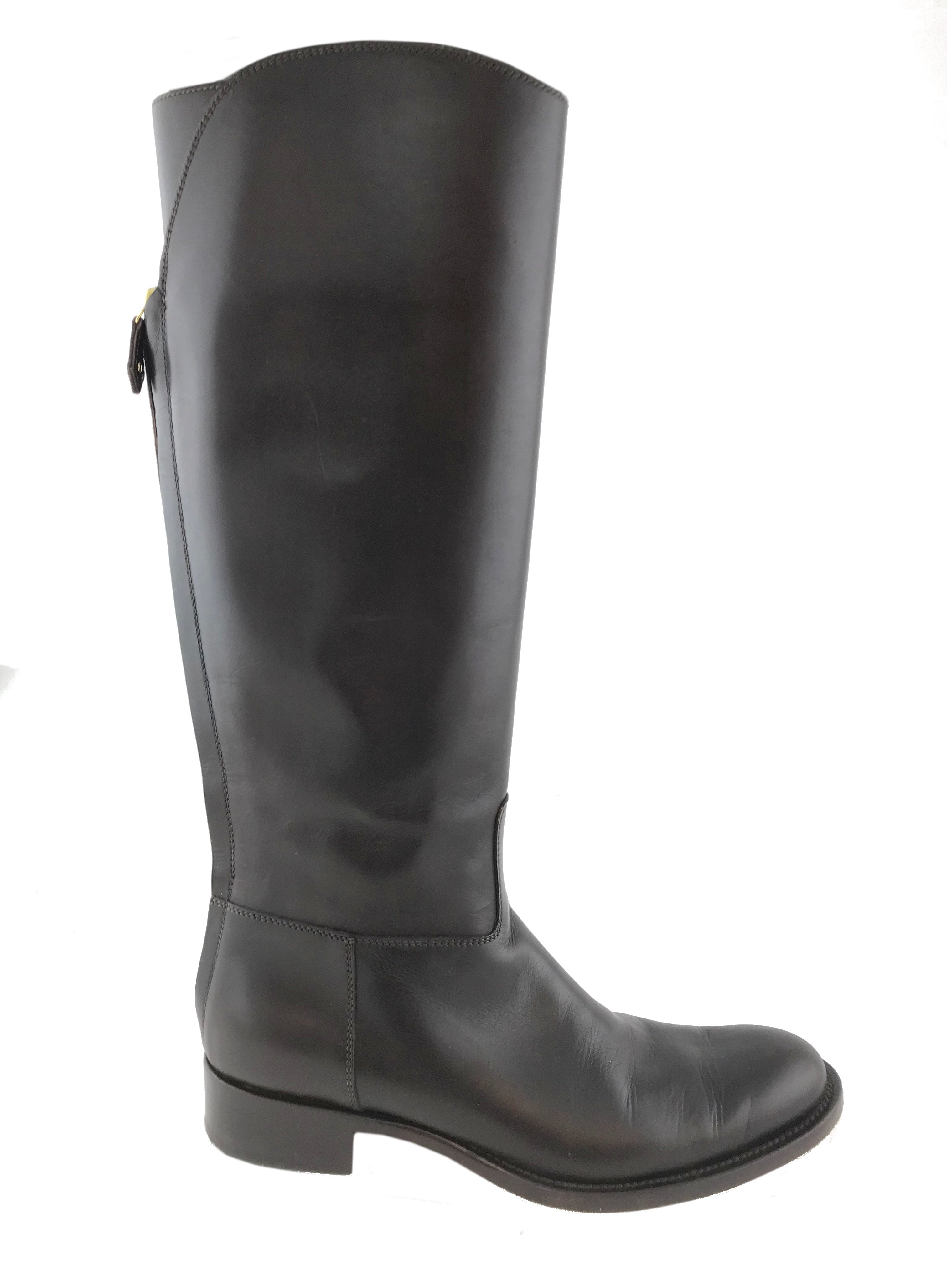 Loro Piana Wellington Leather Knee High Boots Size 8.5