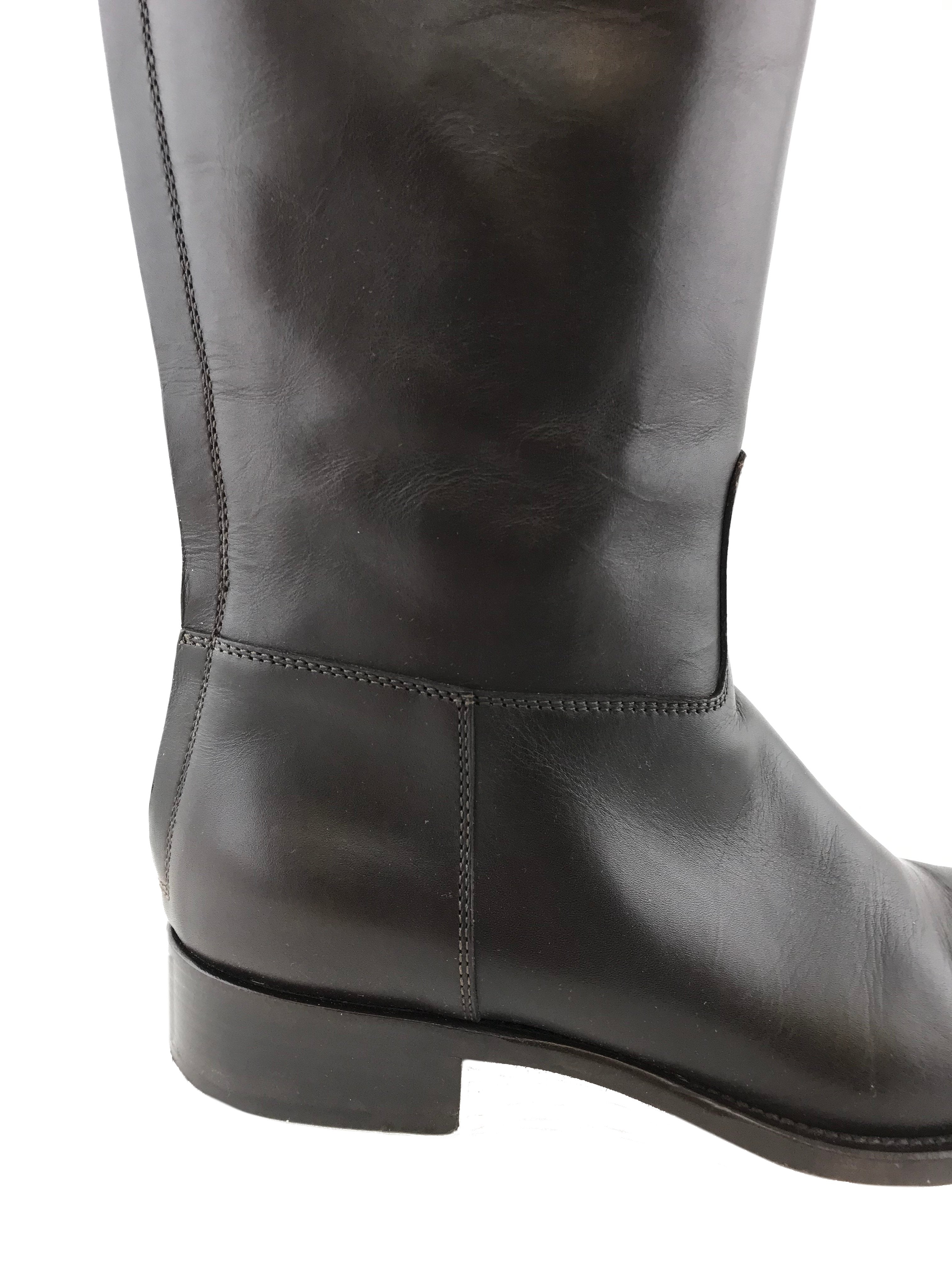 Loro Piana Wellington Leather Knee High Boots Size 8.5