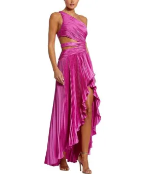 Mac Duggal Womens Satin Cut-Out Evening Dress