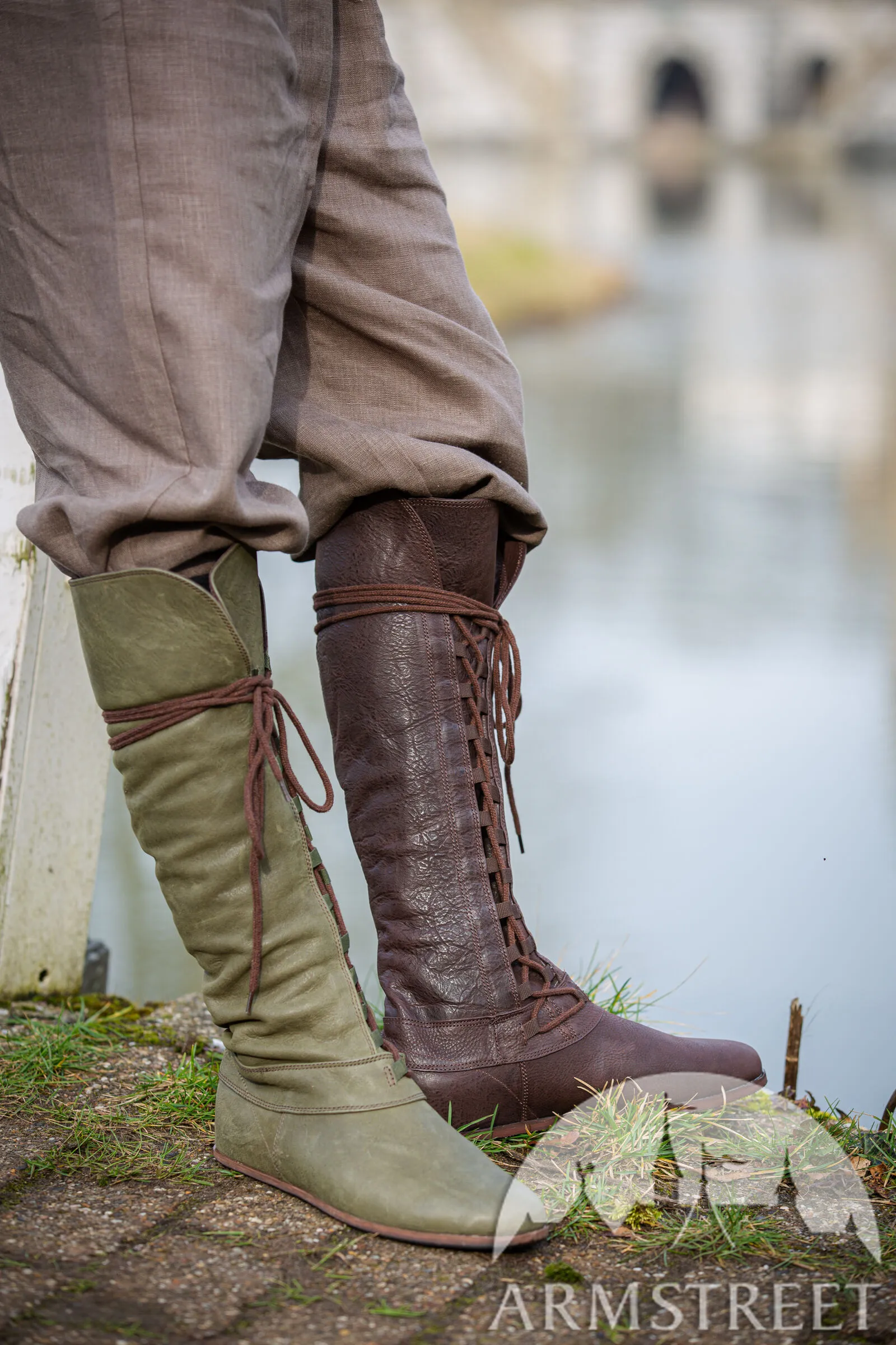 Matted Leather “Forest” Boots