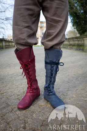 Matted Leather “Forest” Boots