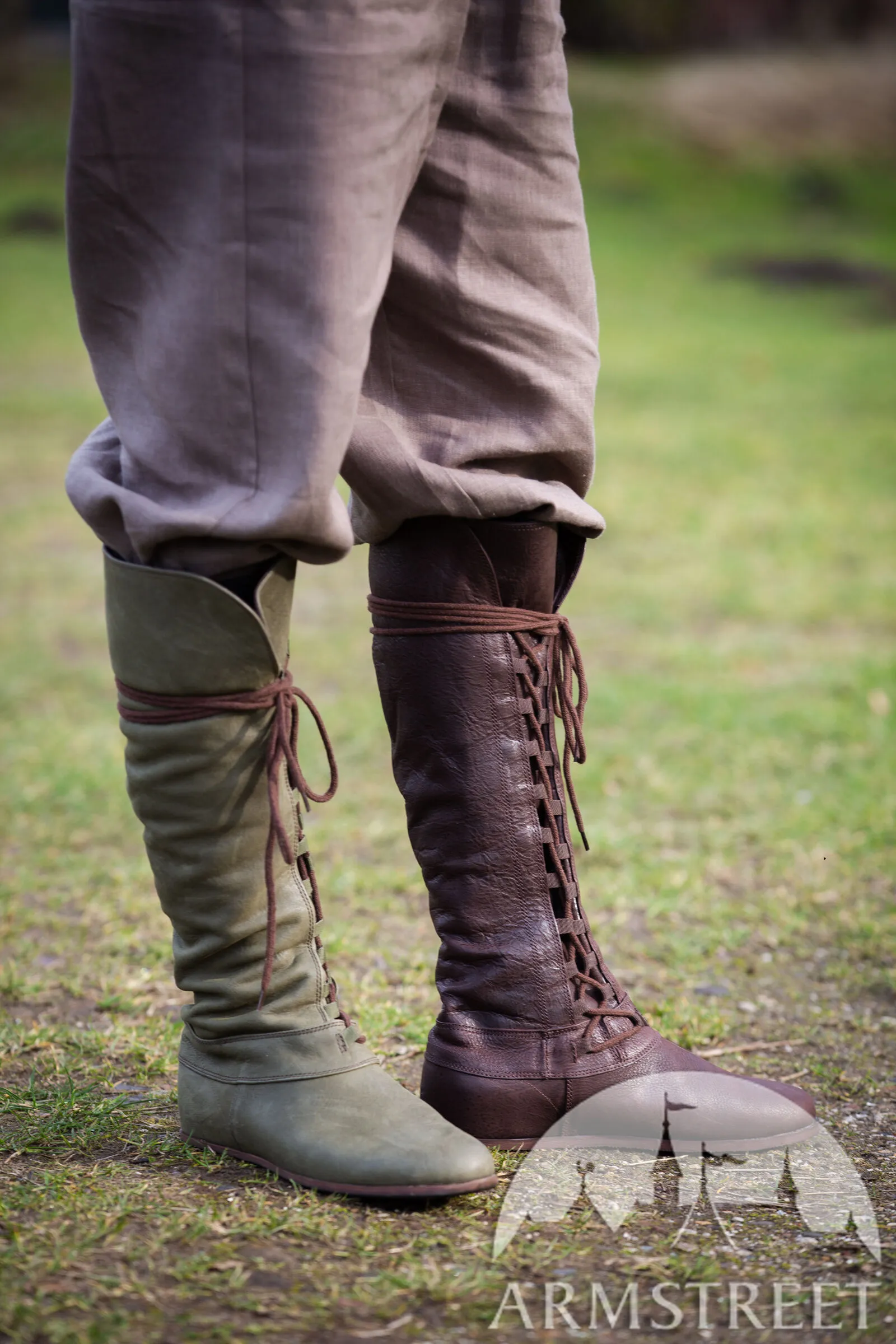 Matted Leather “Forest” Boots