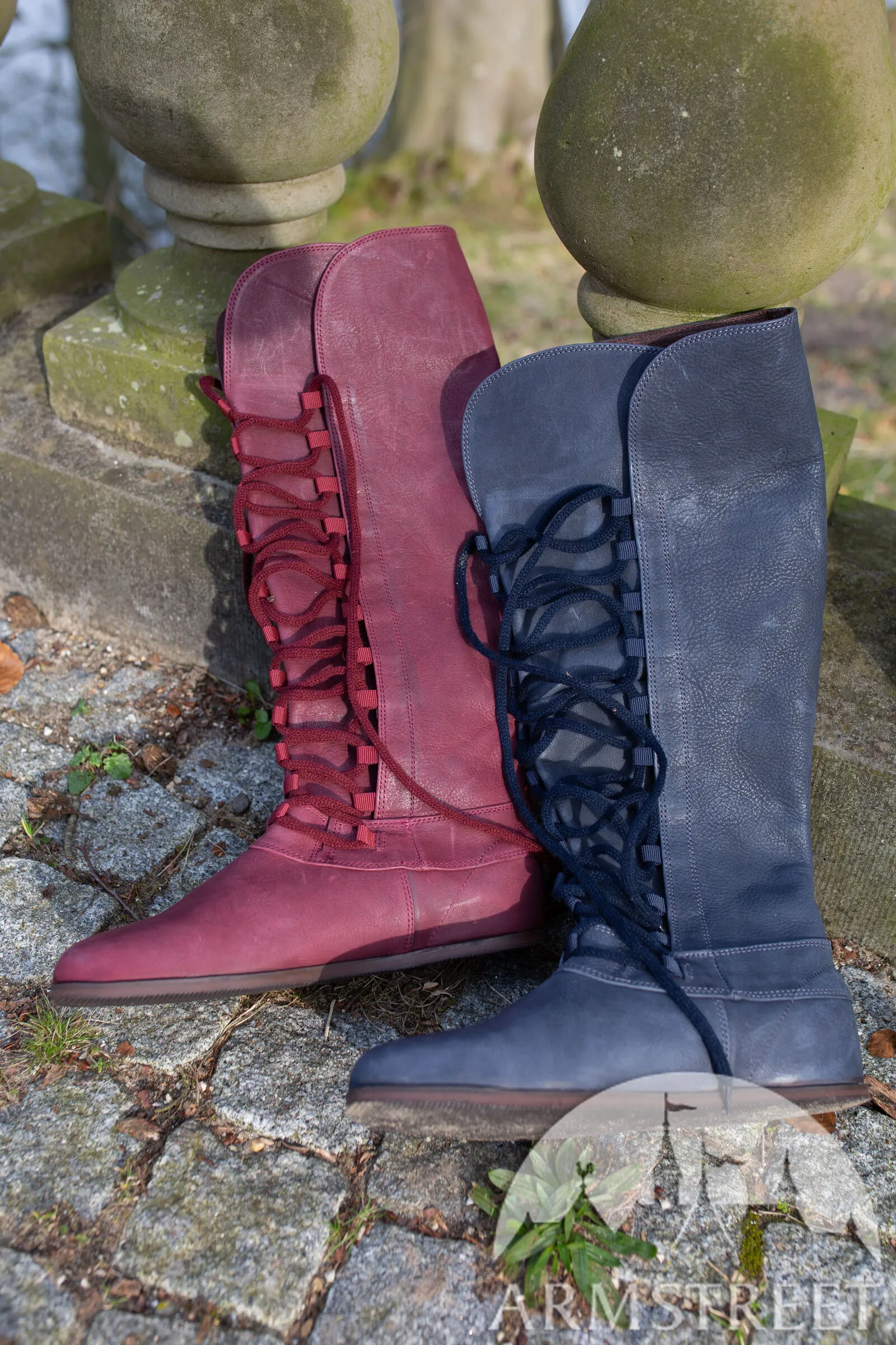 Matted Leather “Forest” Boots