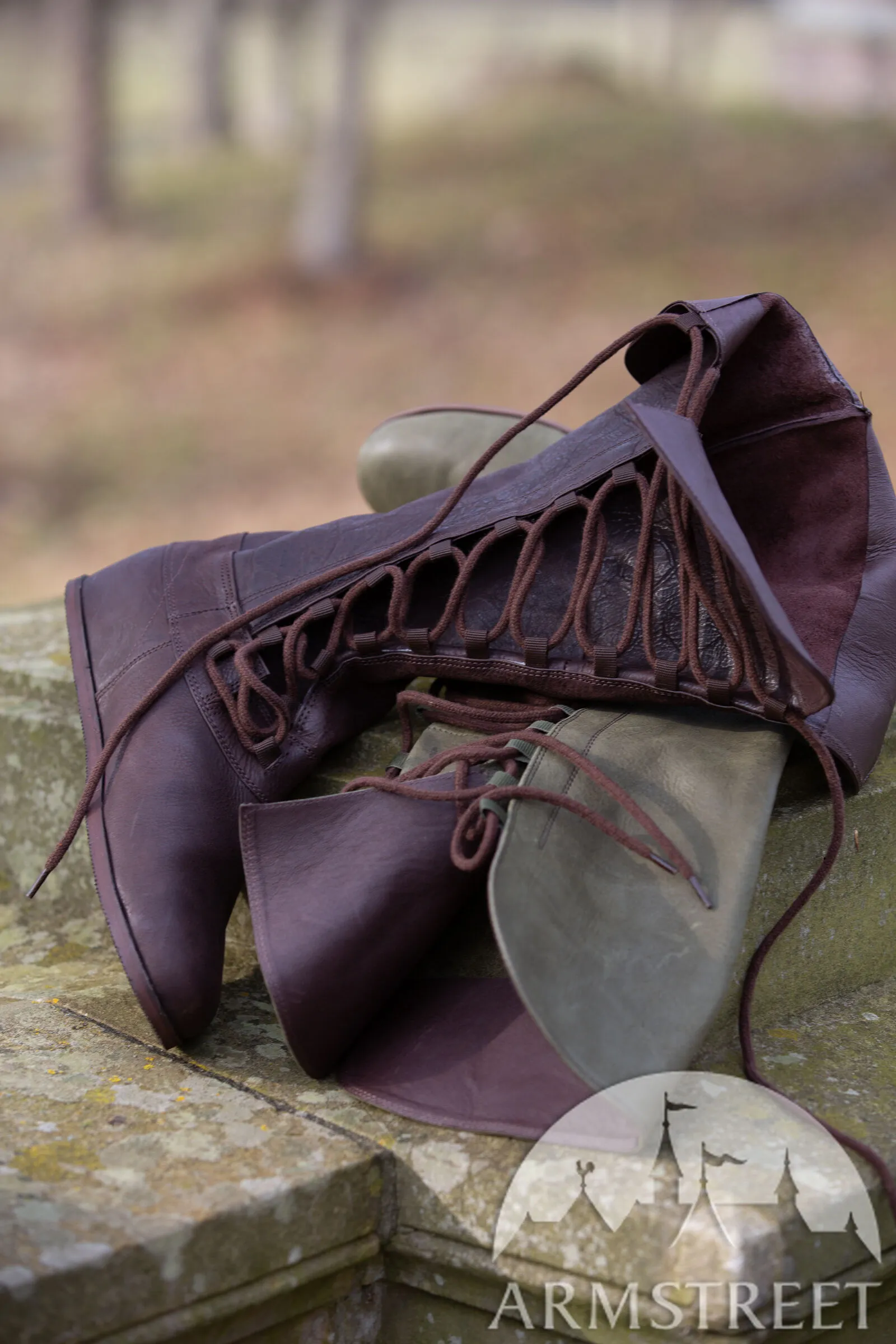 Matted Leather “Forest” Boots