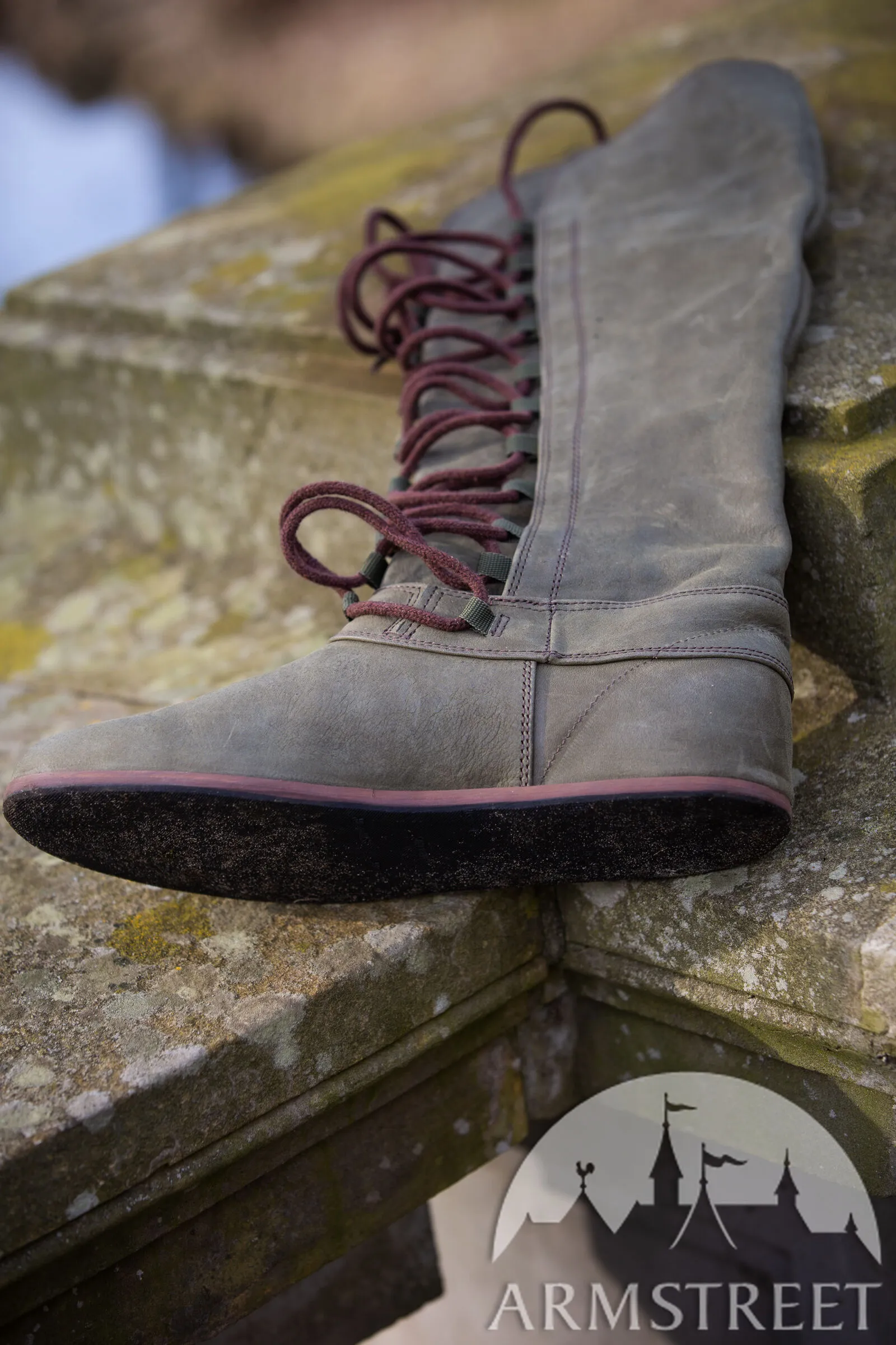 Matted Leather “Forest” Boots