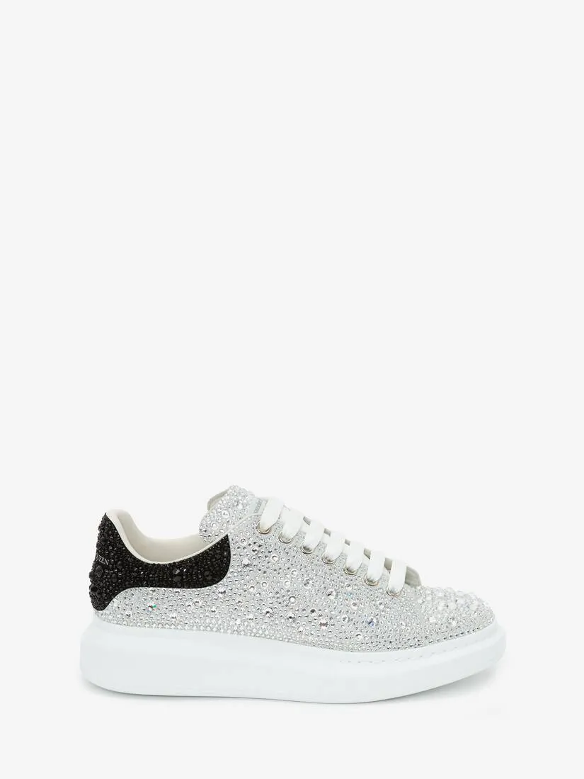 Men's Crystal-embellished Oversized Sneaker in White/black