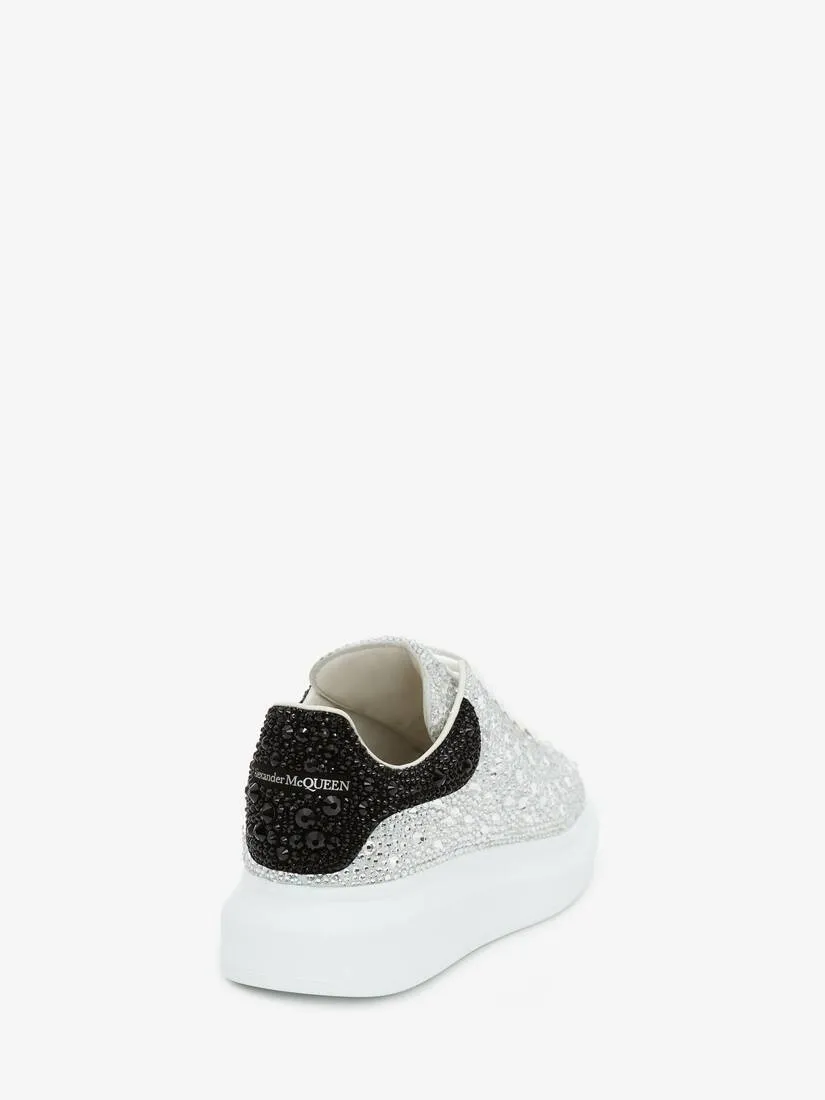 Men's Crystal-embellished Oversized Sneaker in White/black