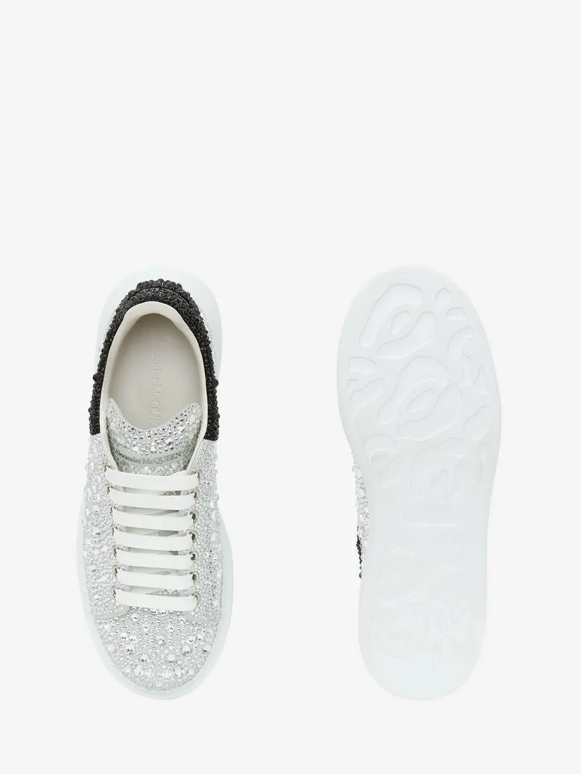 Men's Crystal-embellished Oversized Sneaker in White/black