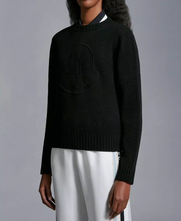 MONCLER  |Embroidered Logo Cashmere & Wool Sweater