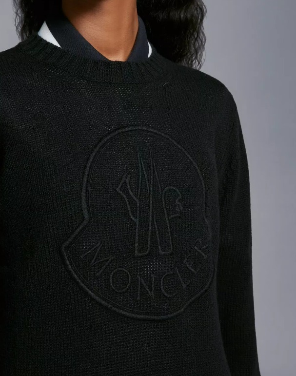 MONCLER  |Embroidered Logo Cashmere & Wool Sweater