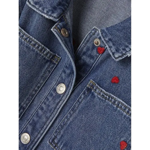 Name it Medium Blue Denim Hearts Kathy Denim Cowboy Jacket