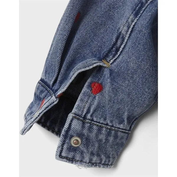 Name it Medium Blue Denim Hearts Kathy Denim Cowboy Jacket