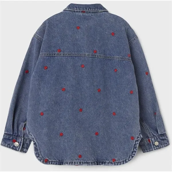 Name it Medium Blue Denim Hearts Kathy Denim Cowboy Jacket