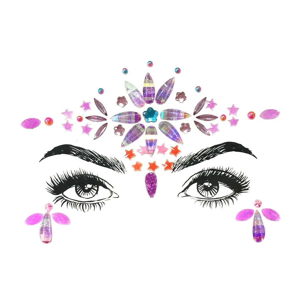 New Wedding Party Face Makeup Indian Wind Studded Forehead Sticker