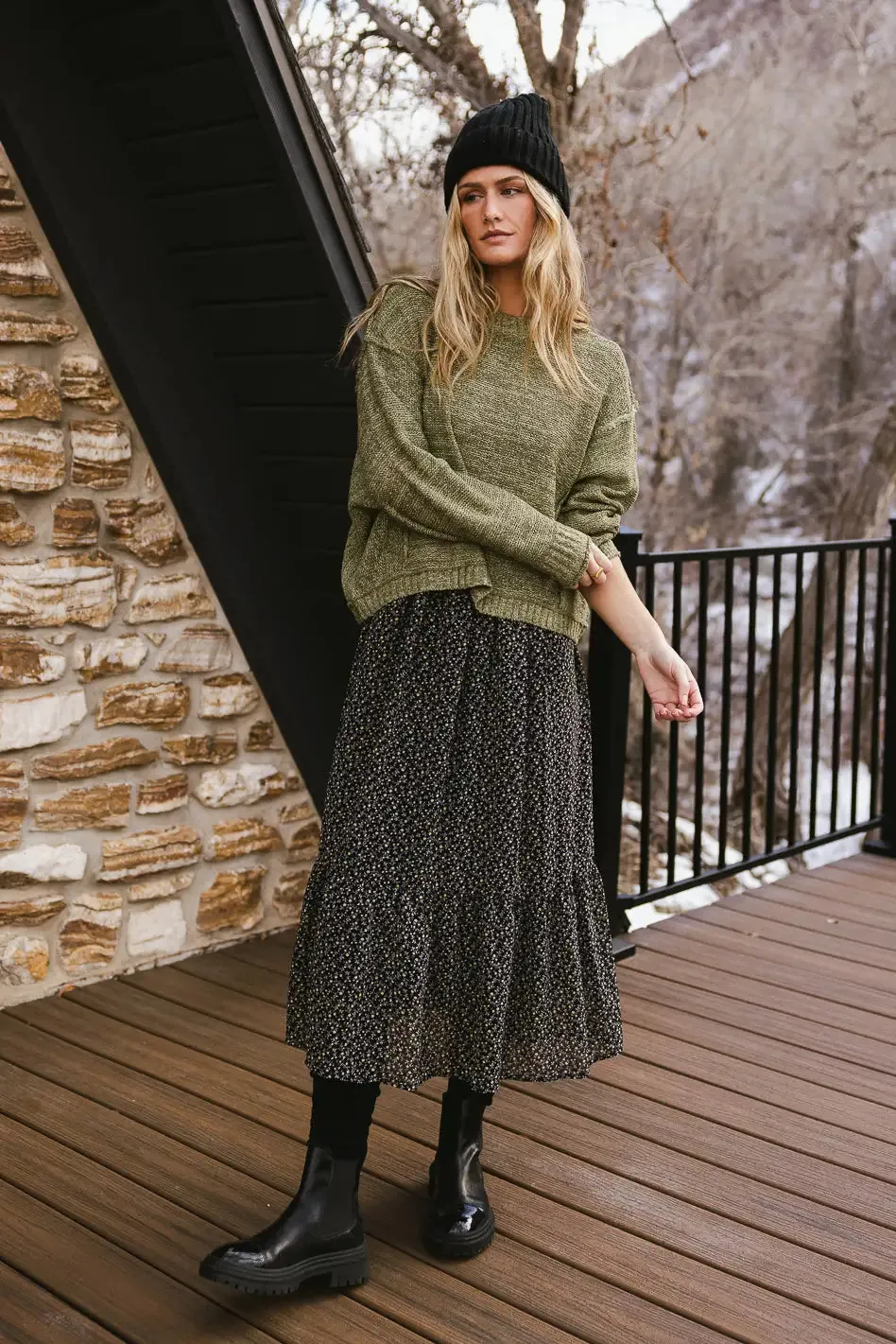 Nicole Knit Sweater in Olive