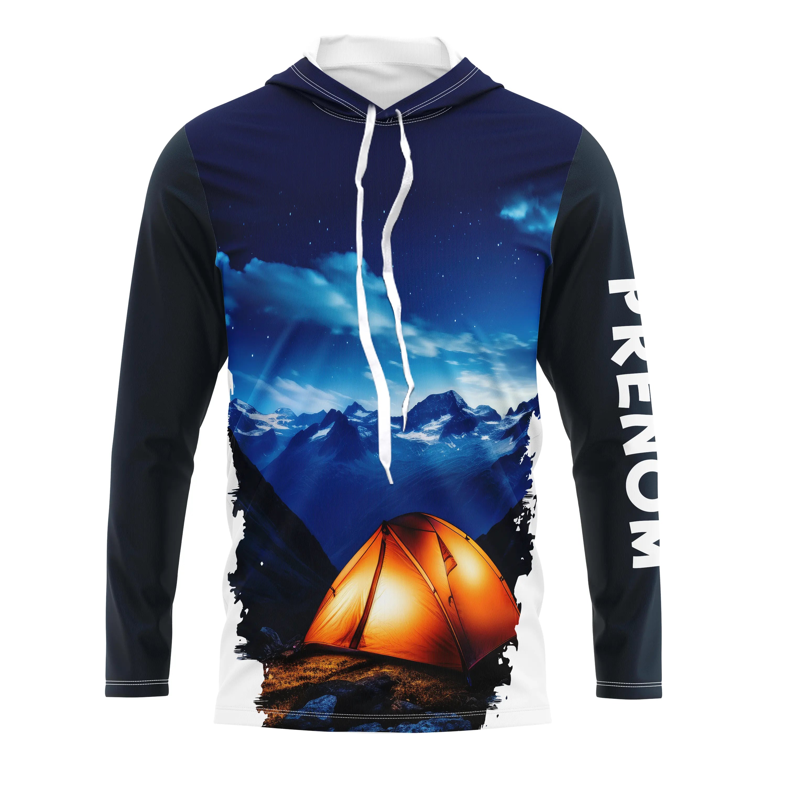 Nuit toilée en Montagne – T-Shirt Panorama Camping - Impression Tente Illuminée 3D - CT20022462