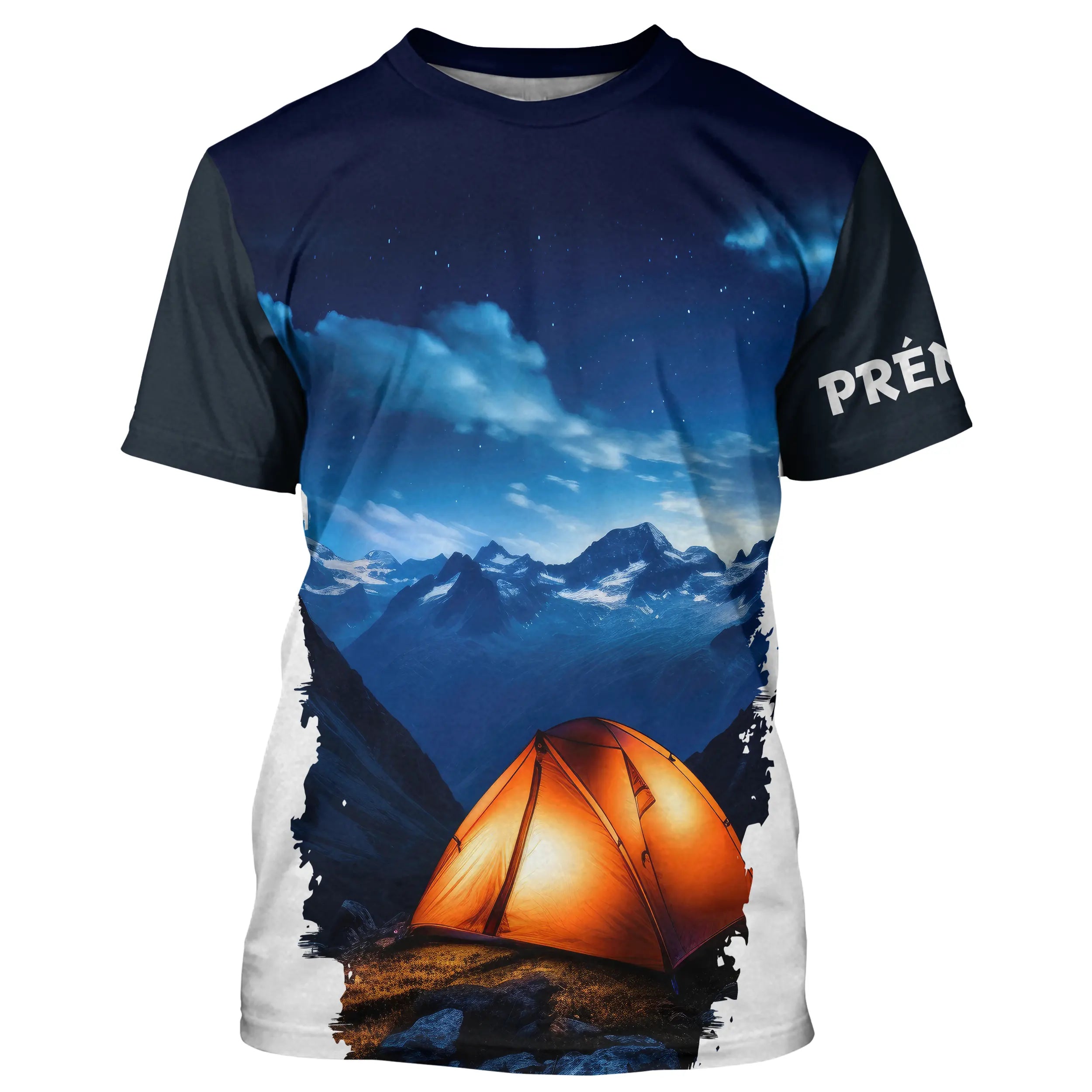 Nuit toilée en Montagne – T-Shirt Panorama Camping - Impression Tente Illuminée 3D - CT20022462