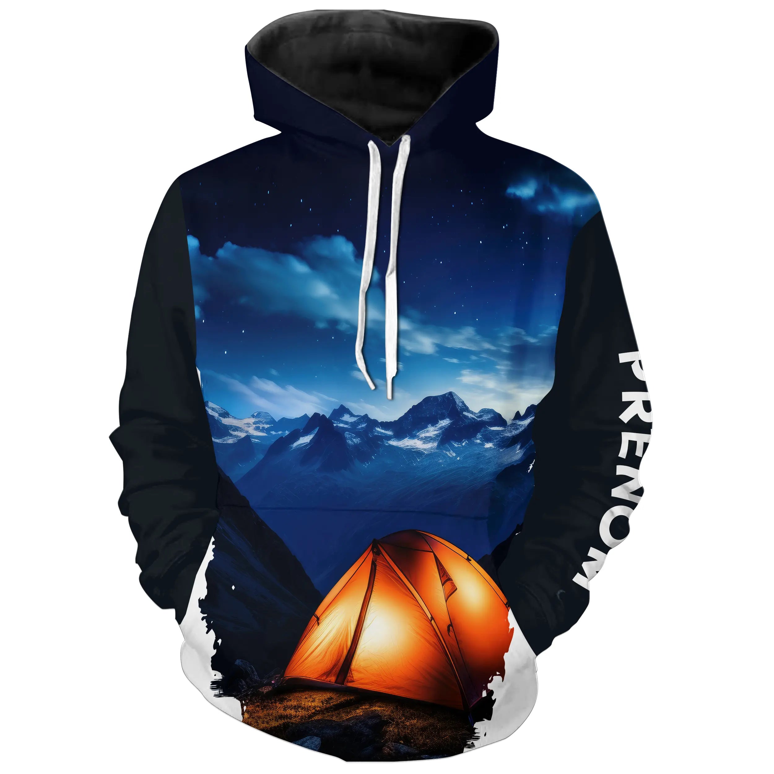 Nuit toilée en Montagne – T-Shirt Panorama Camping - Impression Tente Illuminée 3D - CT20022462