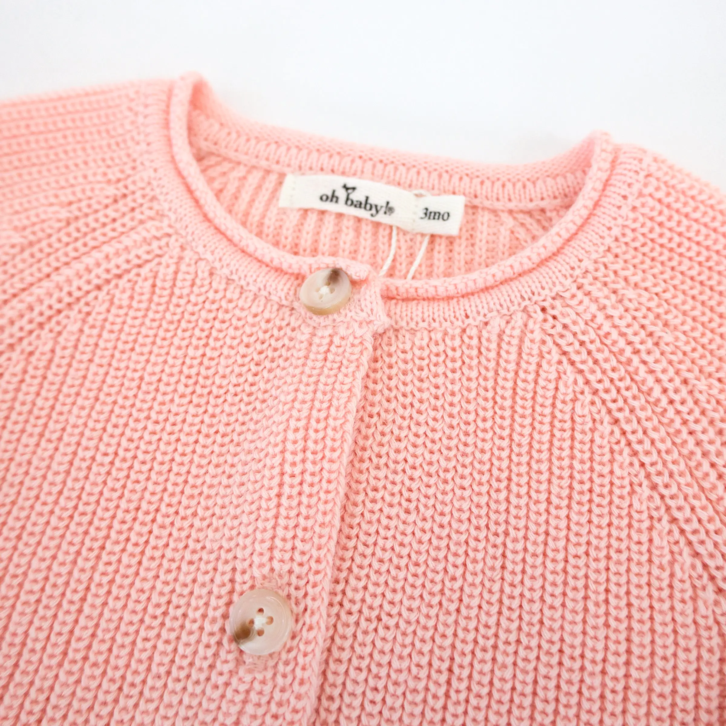 oh baby! Country Club Knitted Cardigan - Pale Pink