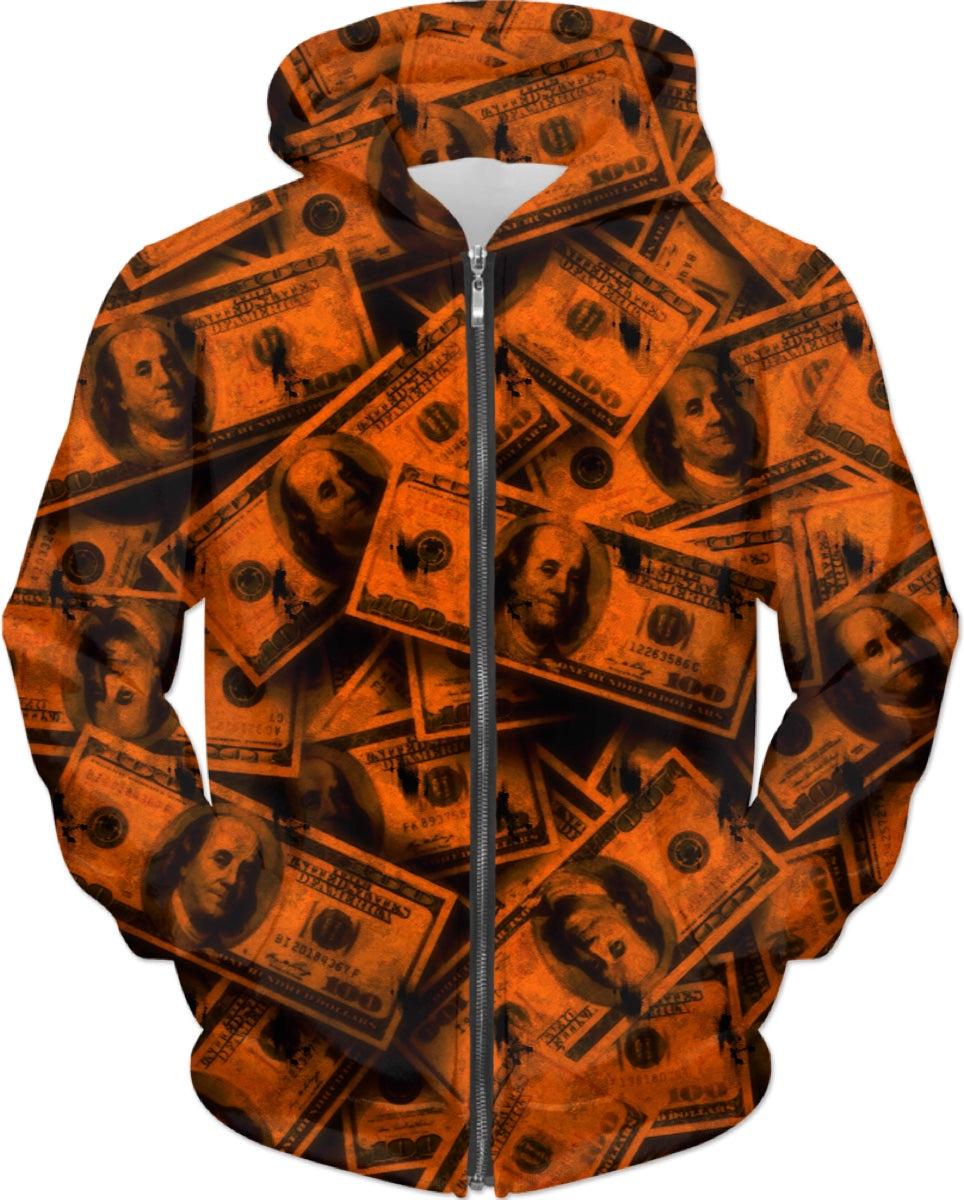 Orange Grunge Money Hoodie