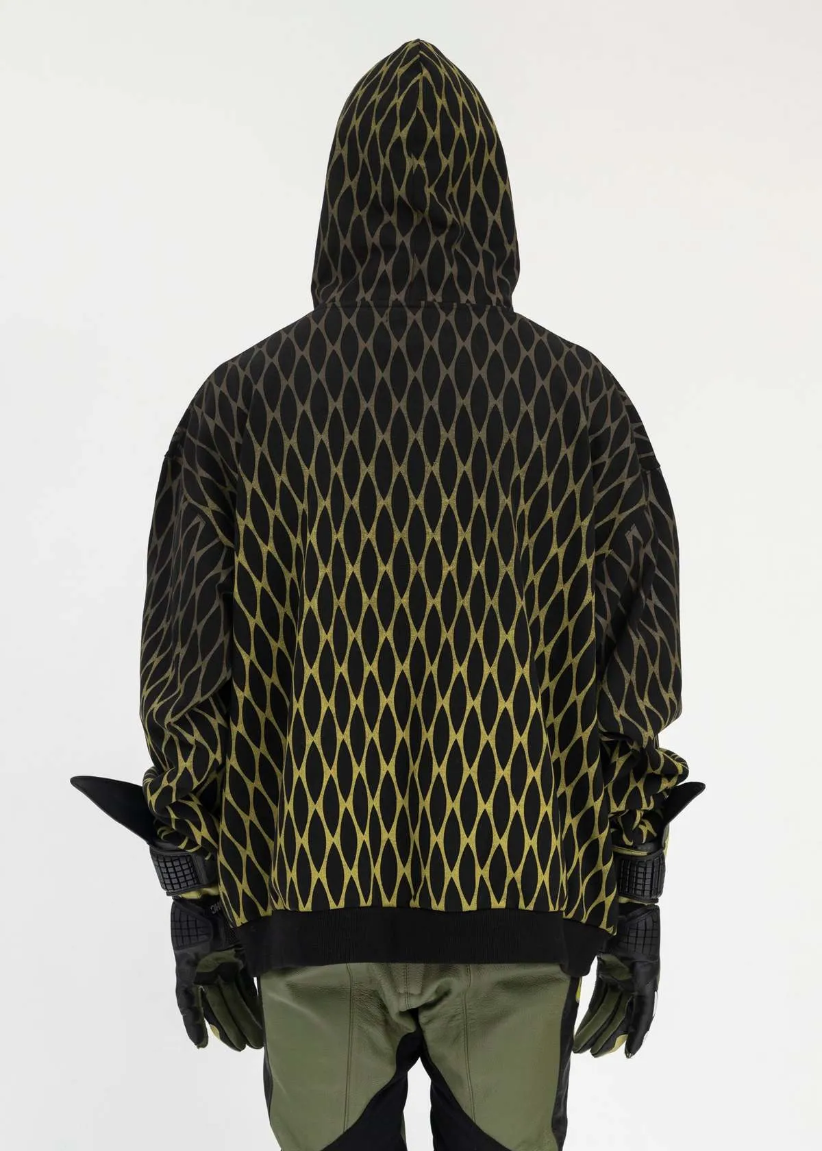 Origami Print Hoodie - Black