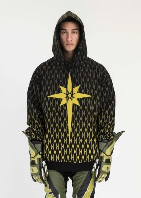 Origami Print Hoodie - Black