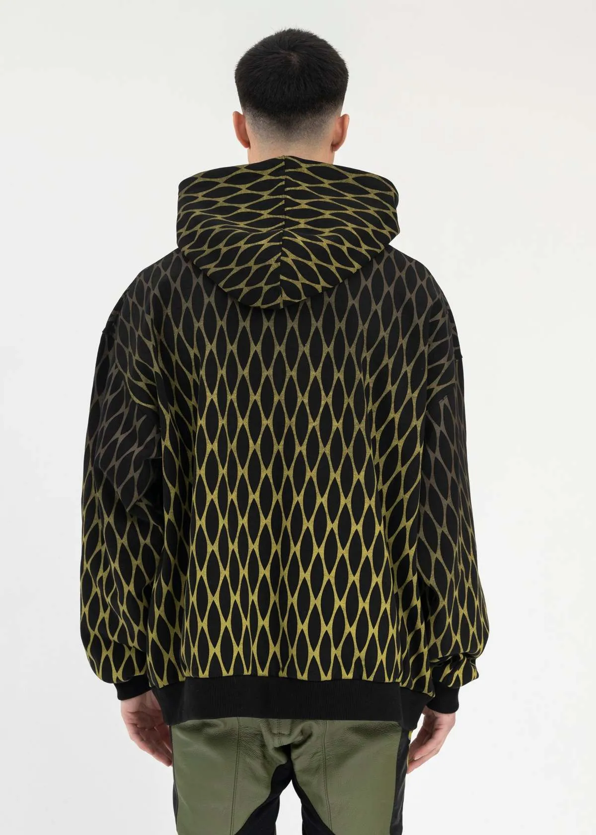 Origami Print Hoodie - Black