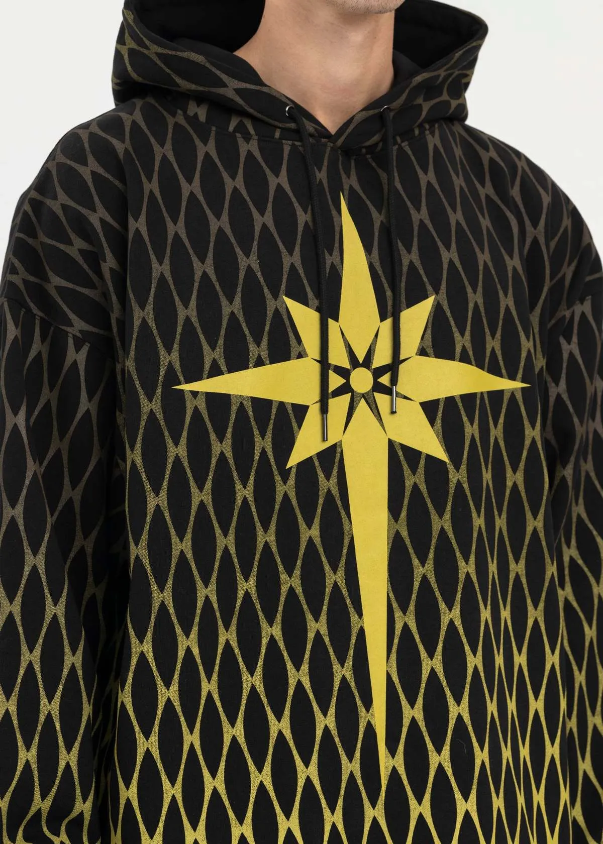 Origami Print Hoodie - Black