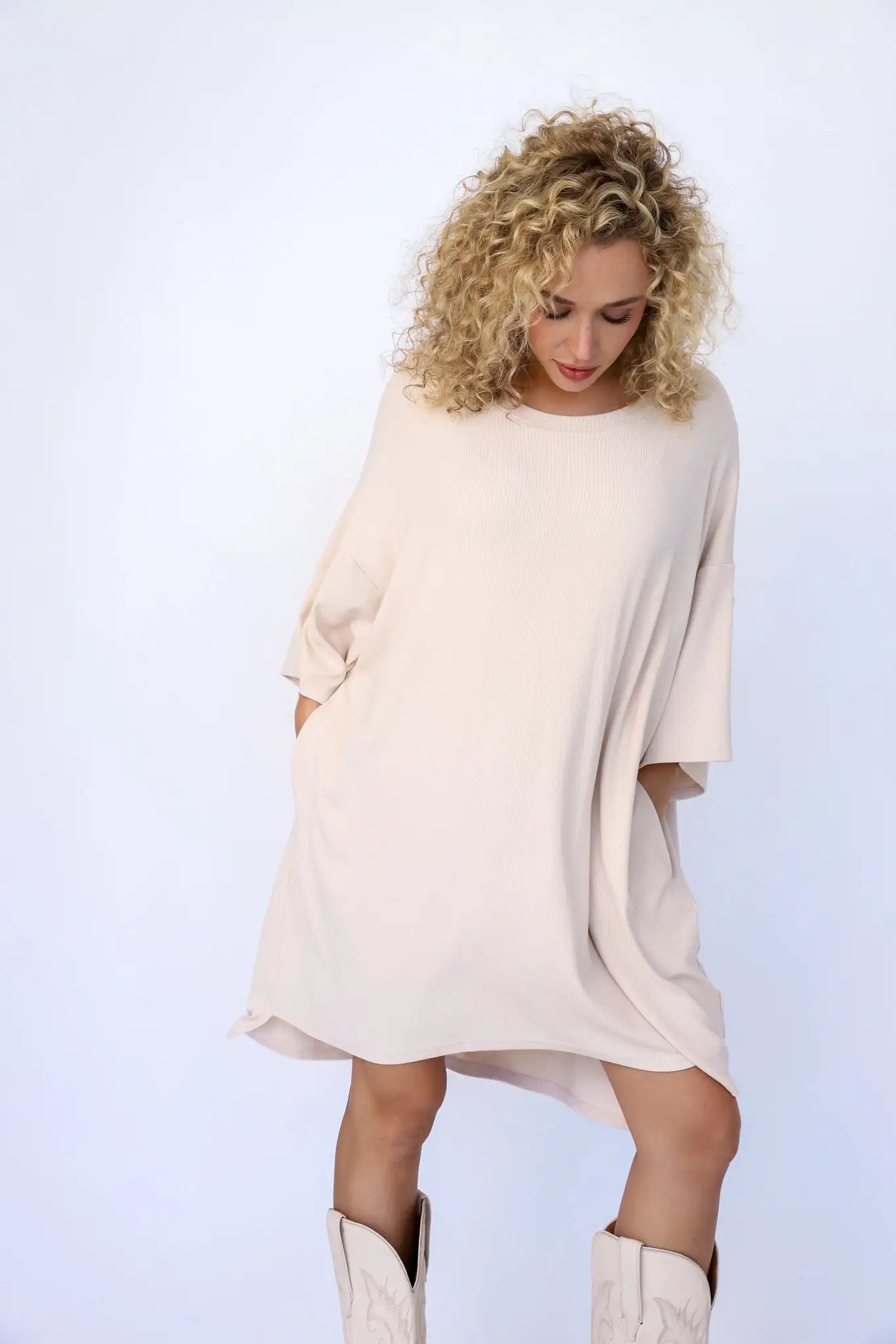 Out Of Pocket Dress Oatmeal