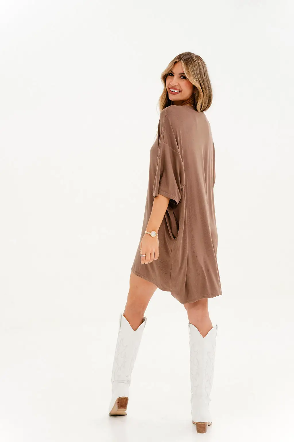 Out Of Pocket Dress Taupe