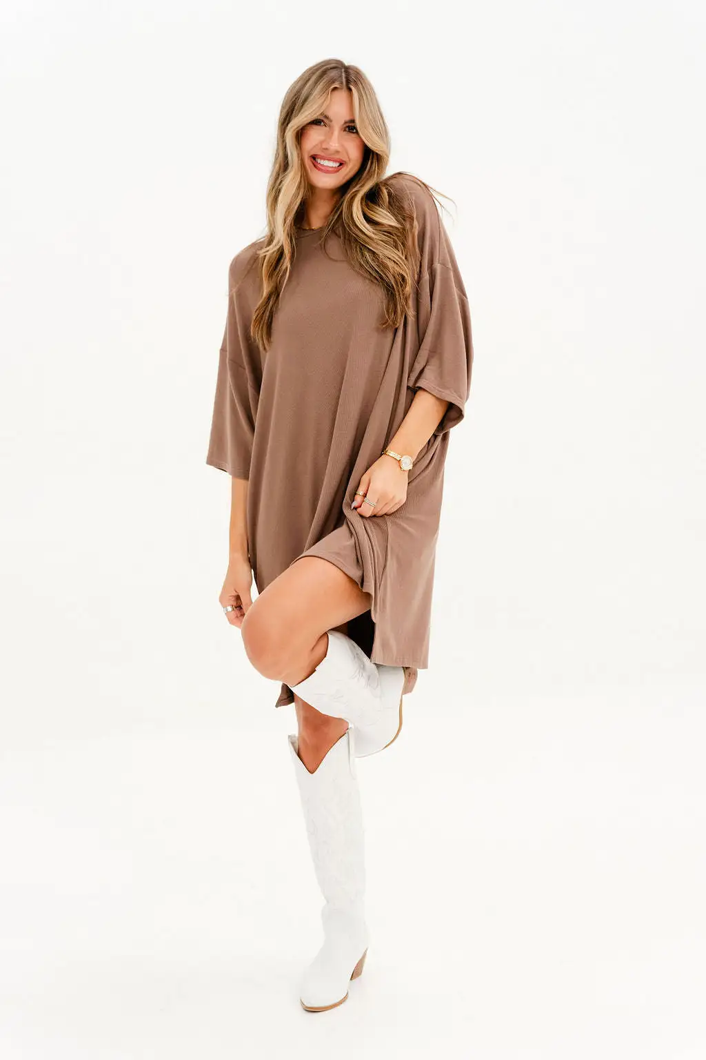 Out Of Pocket Dress Taupe