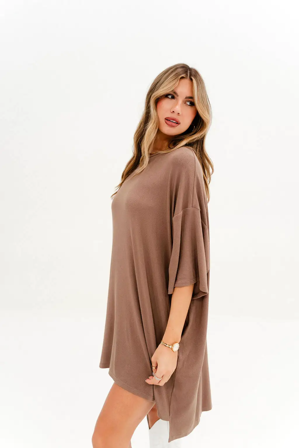 Out Of Pocket Dress Taupe