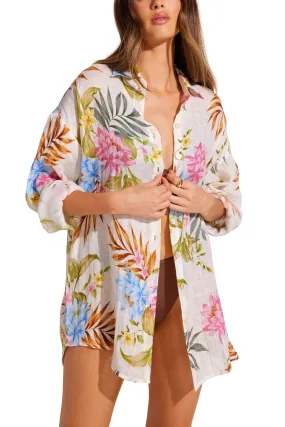 Playa Boyfriend Shirt in Summer Bloom