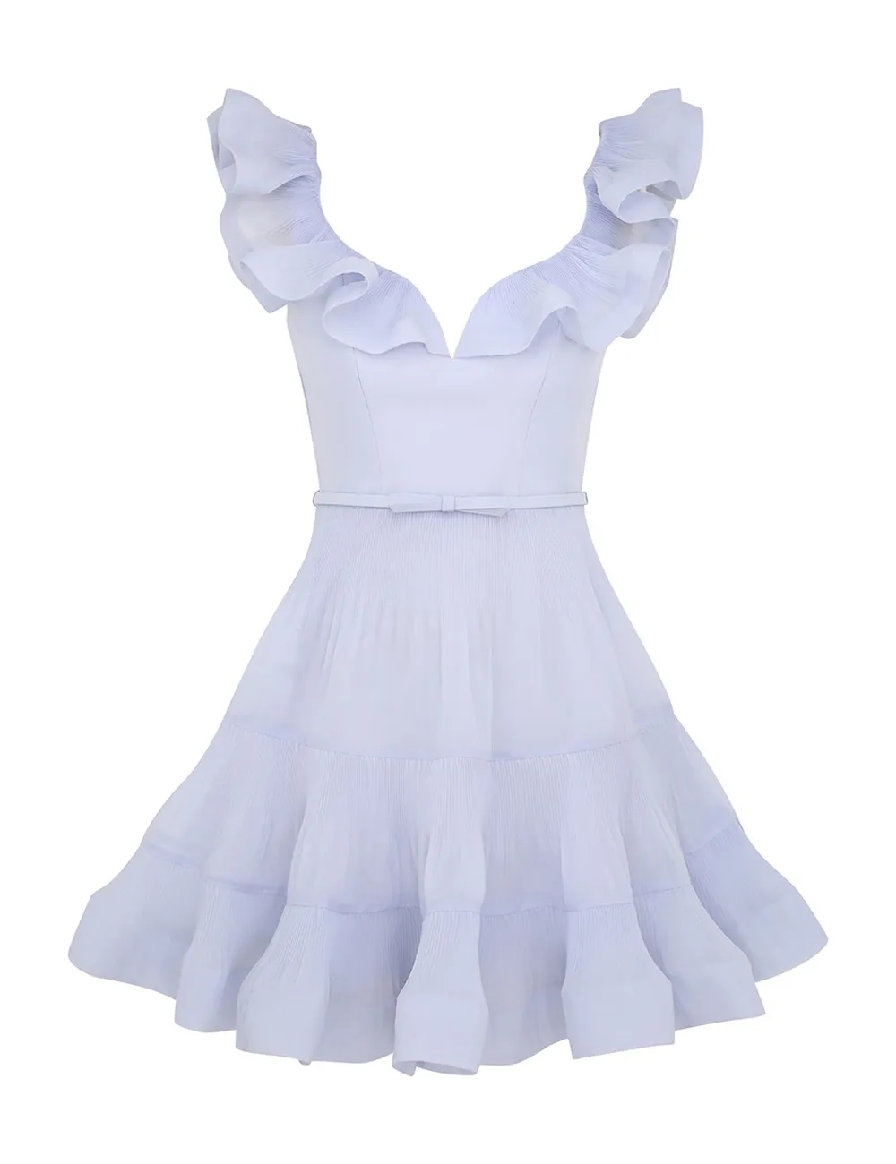 Pleated Frill Mini Dress