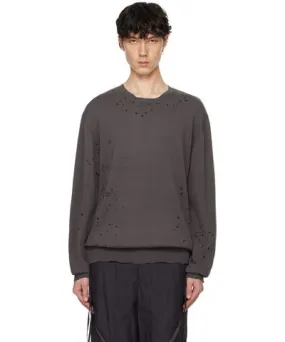 Professor.E Gray Tainted Knit Sweater