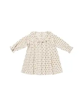 Quincy Mae - Polka Dot Velour Baby Dress LAST ONE 12-18m