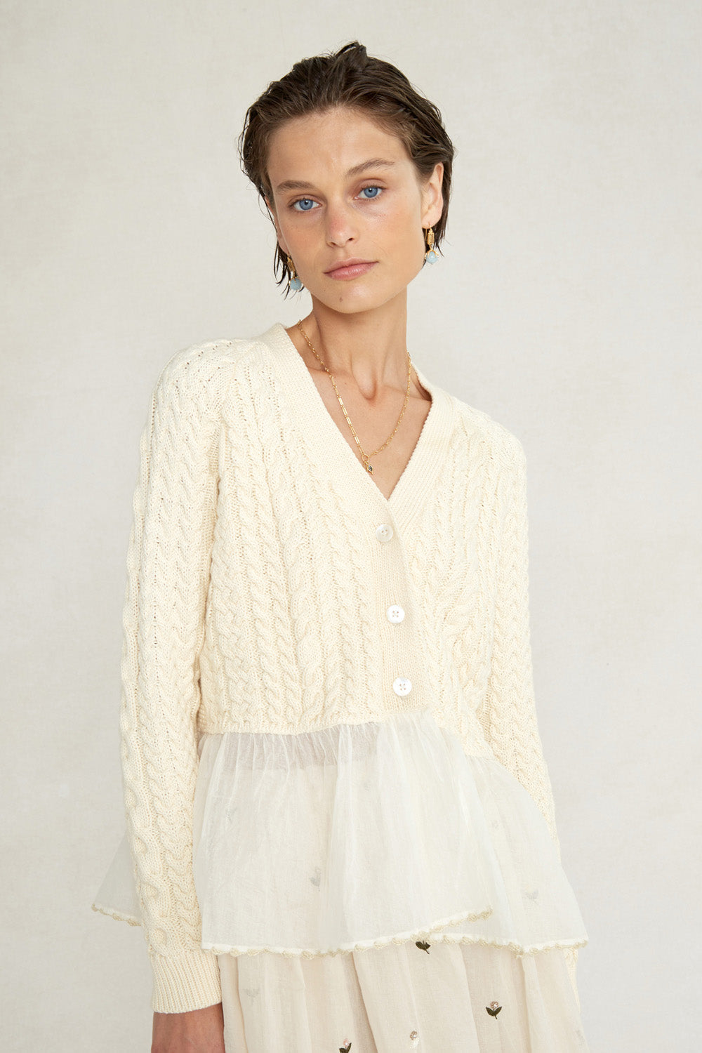 Rebecca Cardigan Antique White