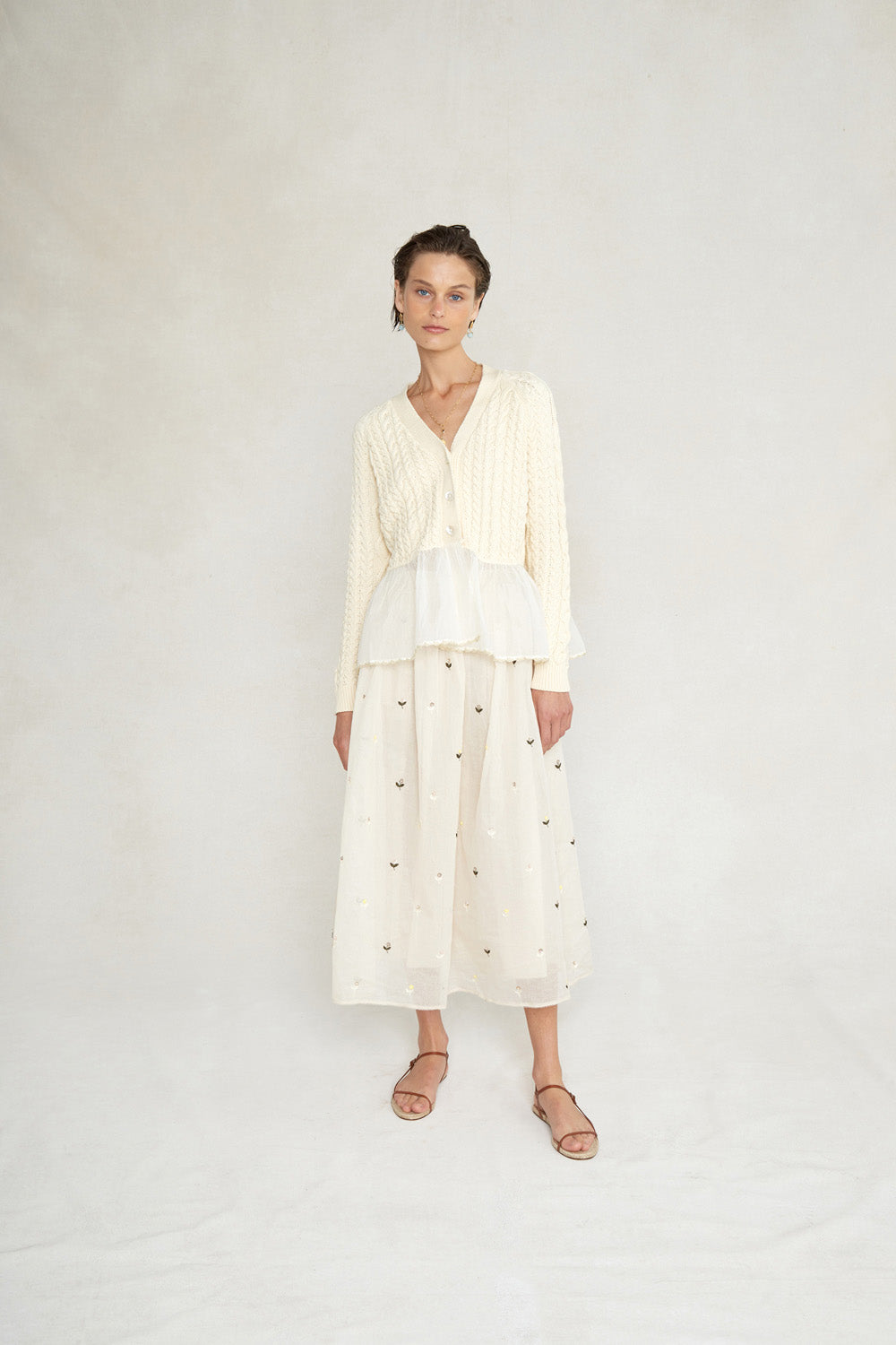 Rebecca Cardigan Antique White