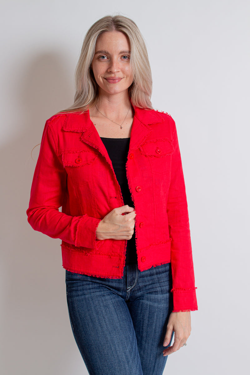 Red Linen Jacket