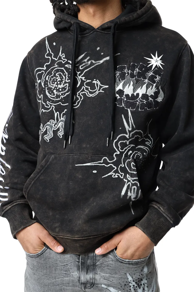 RHINESTONE DYSTOPIA HOODIE (BLACK)