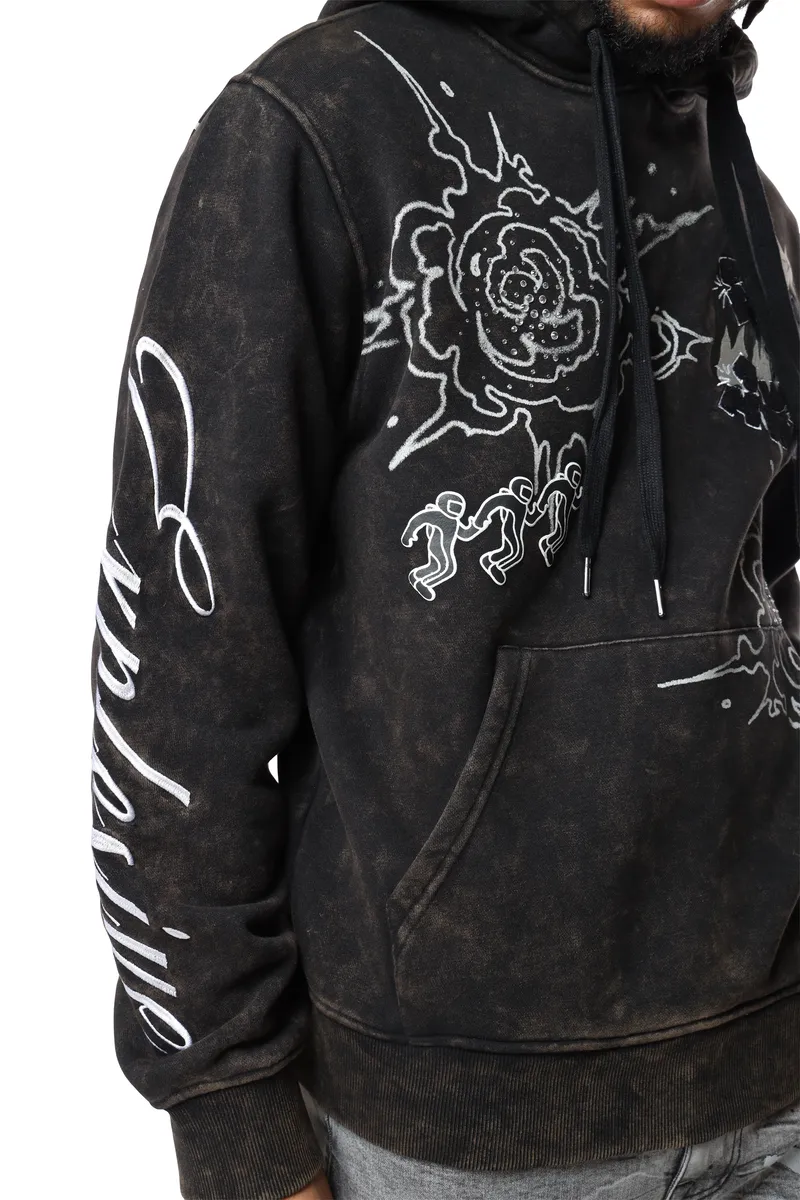 RHINESTONE DYSTOPIA HOODIE (BLACK)