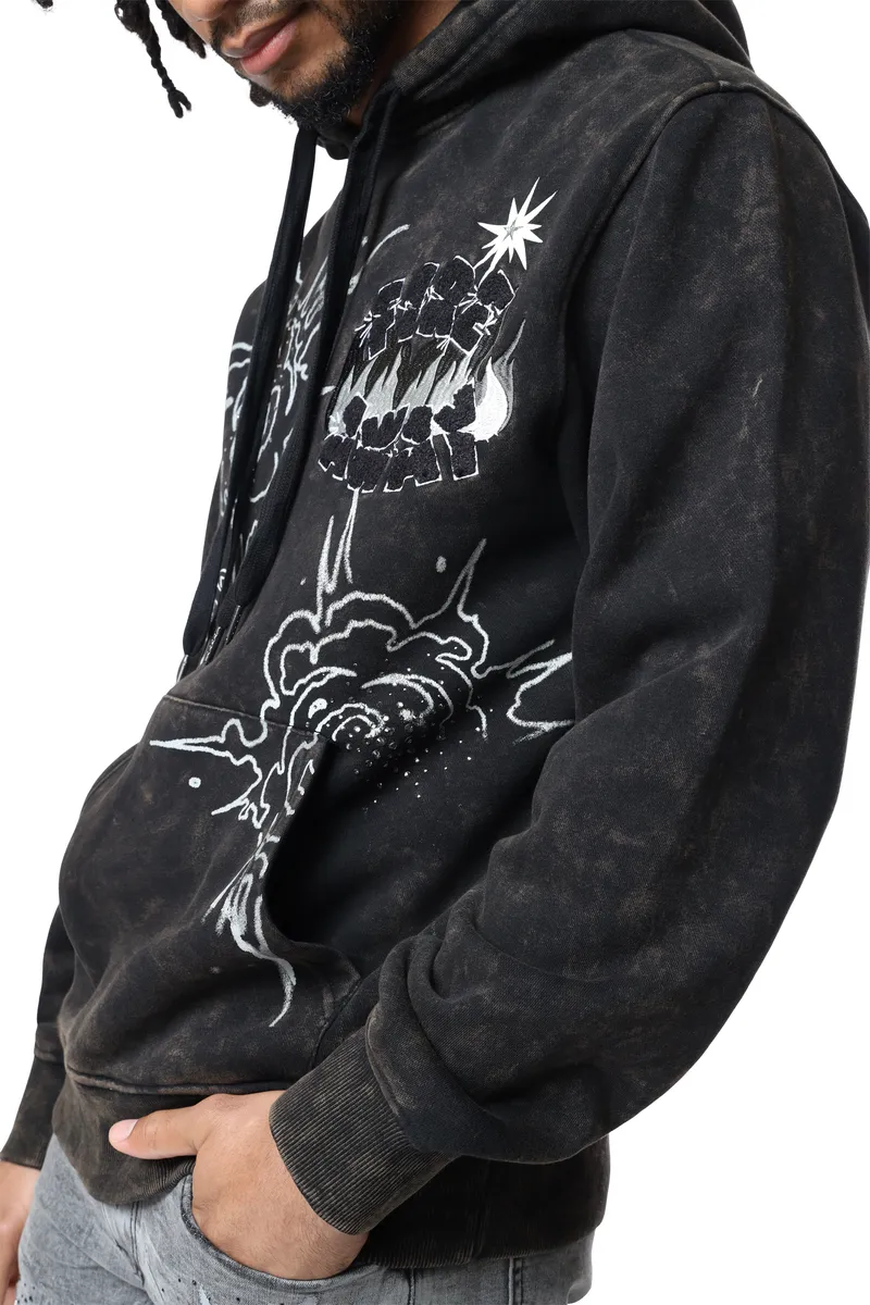 RHINESTONE DYSTOPIA HOODIE (BLACK)