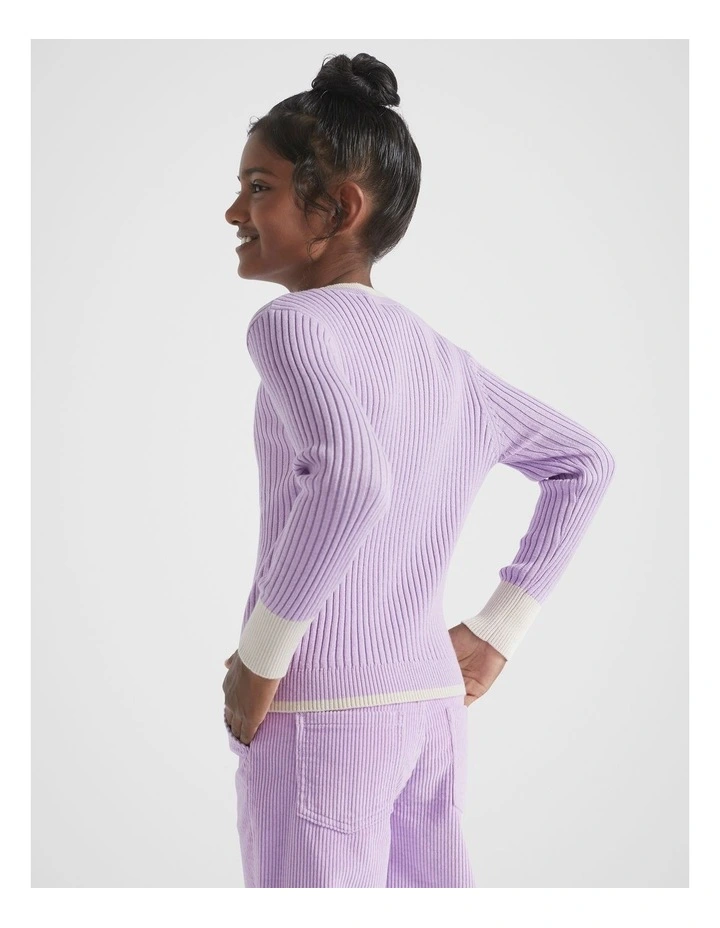 Rib Knit Sweater in Orchid